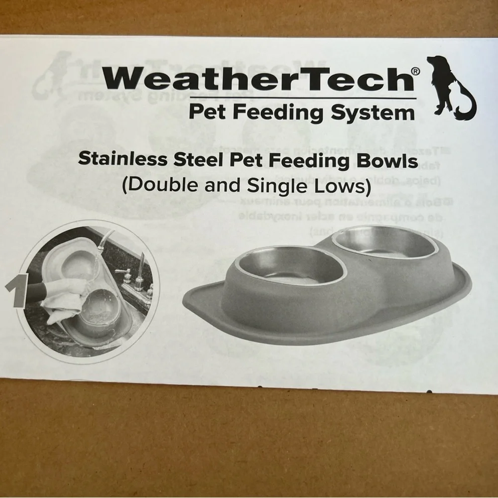 Weather Tech 8 Oz Single Low Pet Feeding Bowl DarkGrey/stainless Steel Brand New